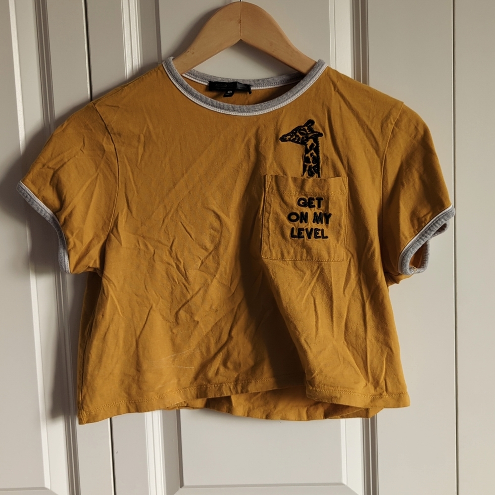 Yellow, cute giraffe, cut-of Tee